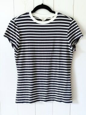 Ted Baker London Navy Gold White Stripes Crewneck Tee Ted Size 2